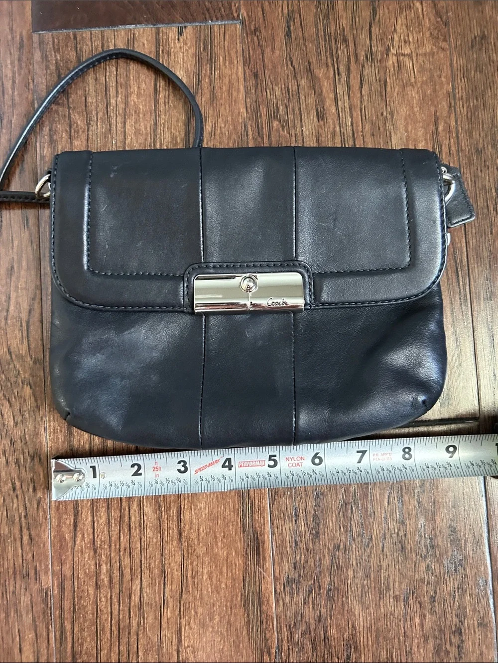 Vintage Kristin Coach Black Leather Crossbody Shoulder Bag